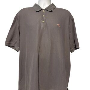 Tommy Bahama Men’s Gray Polo Shirt With Etched Collar Size XXL